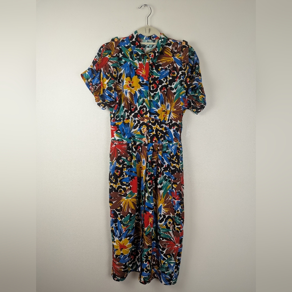 Vintage Floral Button-up Dress